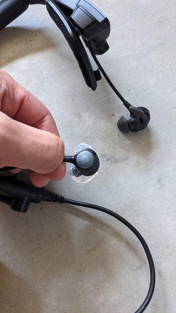 Custom Big Ear adapter clipped onto the Bose ProFlight driver