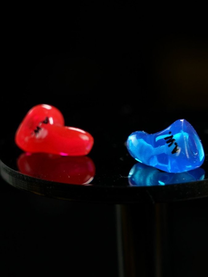 Custom Big Ear CEP aviation adapters in red and blue
