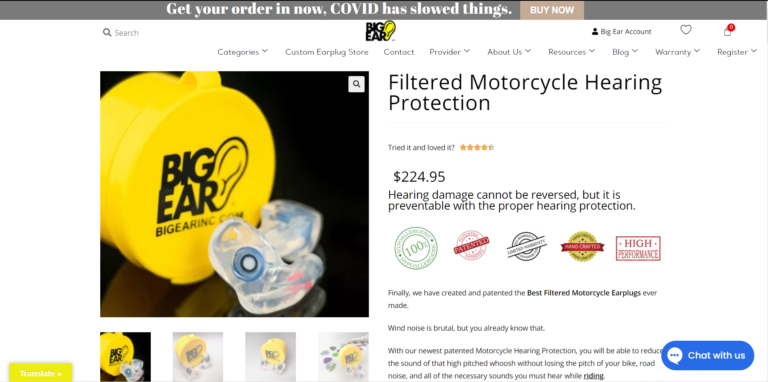 Big Ear Filtered product page